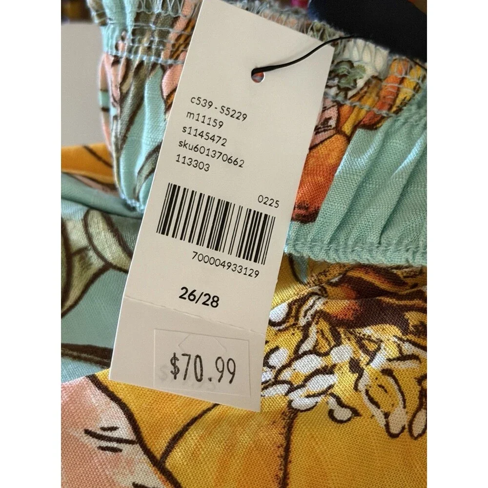 Lane Bryant Printed Maxi Skirt NWT Womens Plus Size Stretch Elastic Waist Boho